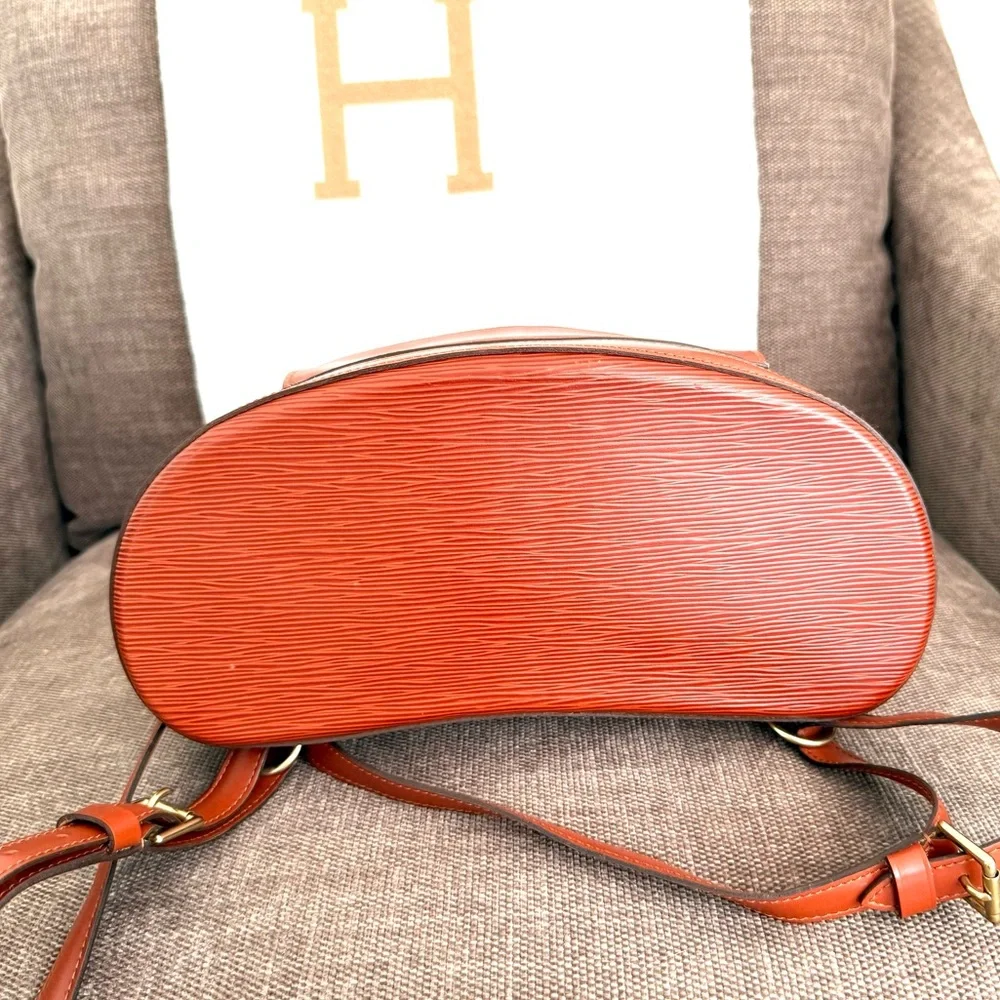 Authentic Louis Vuitton Epi Gobelin Backpack M52293 brown Epi leather